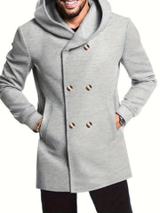 2024 Foreign Trade New Product Men'S Mid-Length Slim Fit Windbreaker Hooded Casual Pure Coat Performance Clothing