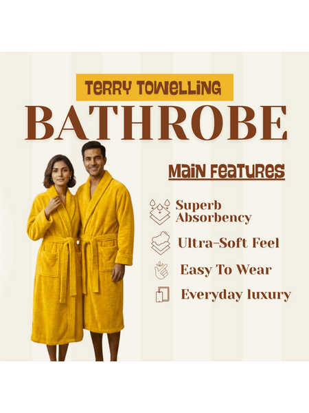 Mens and Ladies Shawl Collar Bathrobe 100% Egyptian Cotton Unisex Shawl Collar Dressing Gown Terry Towelling Bathrobe One Size