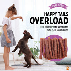 Pure Breed Chicken Protein Strips Dog Treats – Low Calorie 16 Cal Each – Soft Chewy Training Treats for Dogs & Puppies – 150g