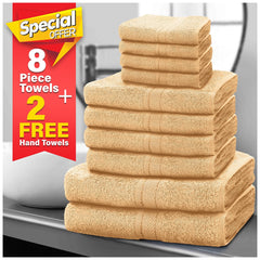 8pcs Egyptian Cotton Towel Set | Quick-Drying & Highly Absorbent