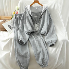 Casual suit Women's retro 2025 new style casual s loose coat, cuffed pants three-piece set for women