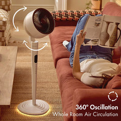 Aircraft Airlume Cordless Air Circulator Fan with Dimmable Lighting in Stone White
