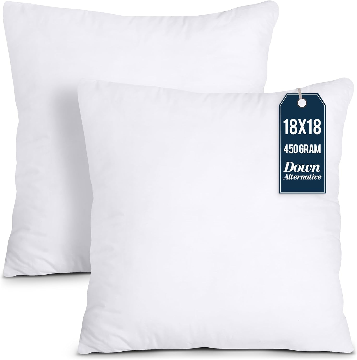 Utopia Bedding Cushion Inner Pads (Pack of 2), 45 X 45 Cm (18 X 18 Inches) Cushion Stuffer Inserts, Hollowfibre Pillows (White)