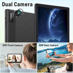 Tablet Computer, 10.1 Inches, Equipped with The Latest Android 15 System, Maximum Expandable 1TB Storage, 8GB RAM (4GB+4GB Expandable), 64GB ROM, Equipped with Keyboard, Mouse, Stylus and Protective Case, Stylus Color Random, 5000mAh Battery