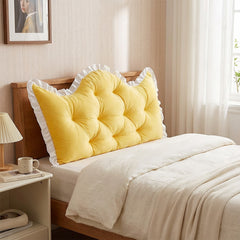 Large Ultra-Soft Comfortable Plush Backrest Pillow, Princess Style Reading Cushion, Neck and Back Support, Luxurious Fashionable Home Style Multifunctional Lace Ruffled Headboard Cushions, Suitable for Bedroom, Living Room, Dorm, Sofa Home Decor, Machine