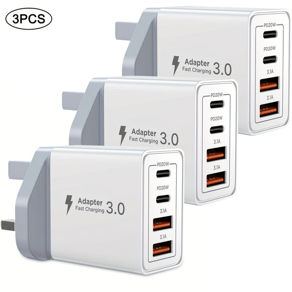 Innosinpo USB-C Power Adapter with Dual USB-C Ports, 40W High-Speed Charging, Compact Design for iPhone & Tablets, Compatible with Various Charging Cables, Plug & Play, Device Charging Solution, Modern Charging Hub, Durable Charging Port