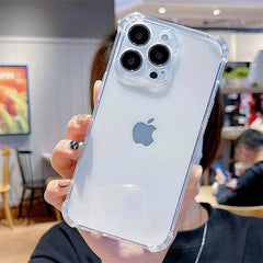 Clear Shockproof Case for iPhone 17 16 15 14 13 12 Pro Max – 1.5mm Protective Cover Anti-Fall Shell Shock proof