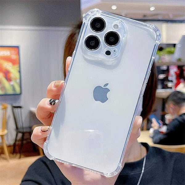 Clear Shockproof Case for iPhone 17 16 15 14 13 12 Pro Max – 1.5mm Protective Cover Anti-Fall Shell Shock proof