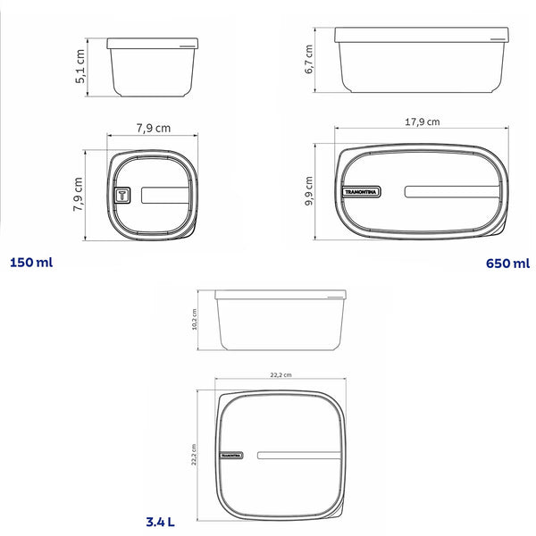 Tramontina Food Storage Set, 7 Piece - Green