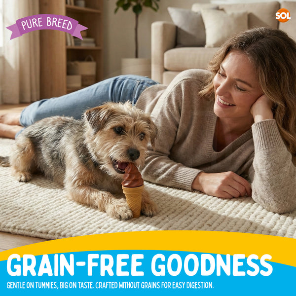 Pure Breed Snack Pack Dog Chews 2 Pack | Mint & Strawberry Ice-Cream Dog Treats | Healthy Low Fat Grain-Free Dog Snacks | Long Lasting Natural Chew for All Breeds | Daily Training Reward Treat