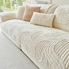 1pc Plush Non-Slip Sofa Cover, Modern Luxury, Pet-Friendly, Breathable, Fashionable Home Decor