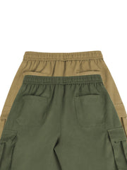 2pcs Men'S Cargo Shorts, Drawstring Waist Multi-Pocket Men'S Shorts