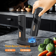 2pcs Rechargeable Electric Salt and Pepper Grinder, Automatic Salt & Pepper Mills Set with LED Light, Adjustable Coarseness, 110ml Large Capacity for Home, Kitchen Bbq, Restaurant, Outdoor, Wedding Gift