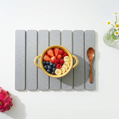 Stone Kitchen Countertop Drain Mat, Foldable Diatomaceous Earth Dish Drain Mat, Suitable for Bowls, Plates, And Cups, 40 X 30 Cm