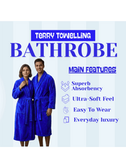 Mens and Ladies Shawl Collar Bathrobe 100% Egyptian Cotton Unisex Shawl Collar Dressing Gown Terry Towelling Bathrobe One Size