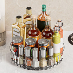 Non-Slip Rotating Storage Rack 1 Pack, Lazy Susan Organizer for Kitchen Spice Rack and Cosmetic Storage, Multi-functional Design for Cupboard Bedroom Bathroom Living Room Use, Complete Worktop Organizer Solution