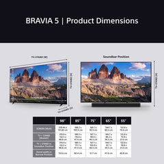 Sony K85XR55BP 85 Inch 4K HDR Mini LED Smart Google TV