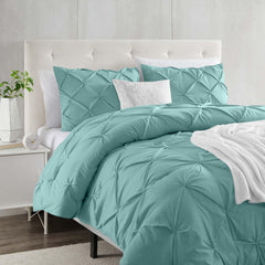 3pcs Pintuck Duvet Cover Set – Reversible Pinch Pleat Design with Pillowcases, Soft & Breathable Microfiber, Button Closure & Corner Ties, Machine Washable, Perfect for Bedroom or Guest Room – All Season