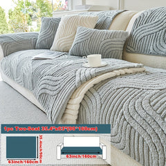 1pc Plush Non-Slip Sofa Cover, Modern Luxury, Pet-Friendly, Breathable, Fashionable Home Decor
