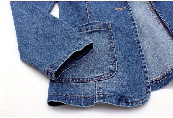 Summer Women's Clothing | Women's Denim Blazer Jacket, Slim Fit Single - Button, Trendy Jean Suit Coat, Stylish Summer Outerwearwomens Summer Clothing
