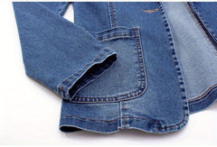 Summer Women's Clothing | Women's Denim Blazer Jacket, Slim Fit Single - Button, Trendy Jean Suit Coat, Stylish Summer Outerwearwomens Summer Clothing