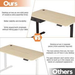 Electric Standing Desk, Sit Stand Table, Height Adjustable Electric Standing Computer Desk with USB Charging Port and Desk Drawer for Home Office