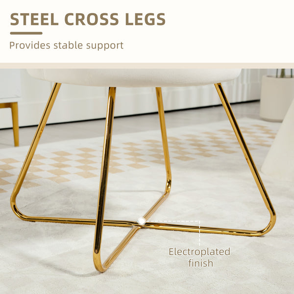 Modern Armchair, Velvet Tufted Accent Chair with Lotus Backrest, Occasional Chair with Steel Legs for Living Room, Bedroom