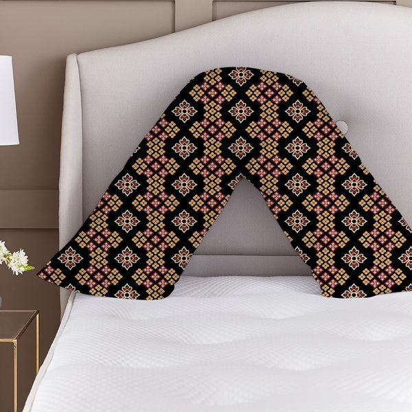 Printed V Pillow Cases Covers Easy Care Head Back Neck Maternity Support74x34cm