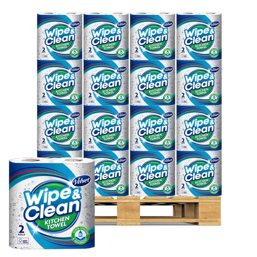 Velvet Wipe and Clean Kitchen Roll Towel, 20 X 75 Sheets Pallet Deal (36 Units)