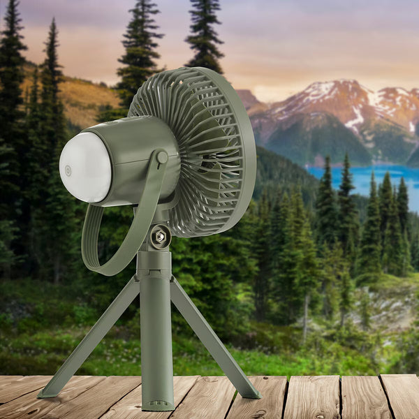 Camelion Rechargeable Camping Fan with LED Light