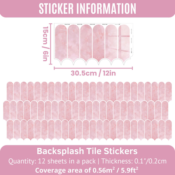 12pcs Self Adhesive Wall Tile Sticker 15.4 x 30.5 cm Peel and Stick Tiles for Kitchen and Bathroom