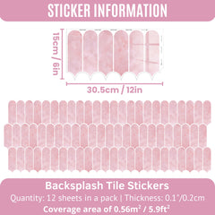 12pcs Self Adhesive Wall Tile Sticker 15.4 x 30.5 cm Peel and Stick Tiles for Kitchen and Bathroom