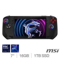 MSI Claw A1M-016UK, Intel Core Ultra 7, 16GB RAM, 1TB SSD, 7 Inch Handheld Gaming Console, 9S7-1T4111-016