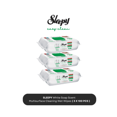 Sleepy Easy Clean Cleaning White Soap Scent Wipes with White Soap – 3x100 or 6x100pcs (300 / 600 Wipes) | Moist Cleaning Wipes with Natural Formula | For Glass, Furniture, Bathroom, Kitchen, Car & Electronics | Extra Cleanliness & Fresh Scent