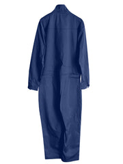 Men's Solid Color Cargo Jumpsuit with Full Zip, Long Sleeves and Front Pockets
