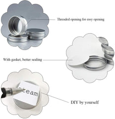 20Pcs 15 Ml Aluminium Tin Jars Empty Cosmetic Jars Sample Containers Pots Lip Balm Containers Small Tin Cans with Lids Travel Pots for Toiletries Travel Makeup Creams Powder Mineral DIY Candles