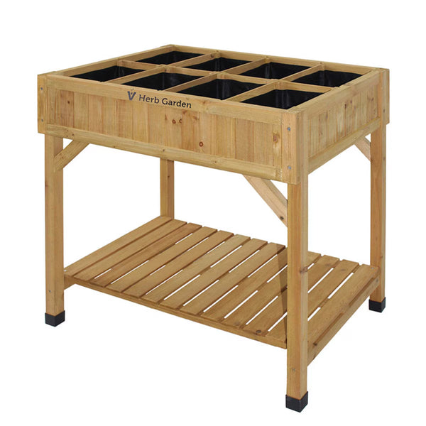 Vegtrug Cedar Wood 80Cm 8 Pocket Herb Garden Planter