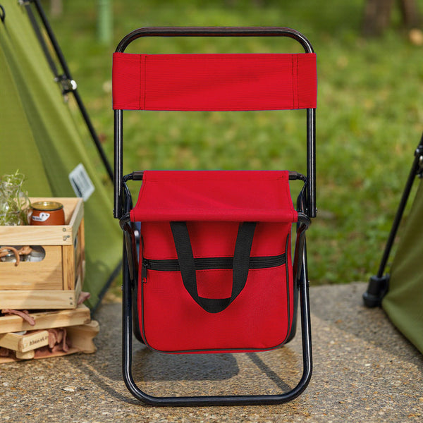 1PC Folding Chair with Storage, Foldable Fishing Seat Lightweight Chair, Portable Chair Home, Small/Large More Colors