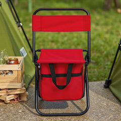 1PC Folding Chair with Storage, Foldable Fishing Seat Lightweight Chair, Portable Chair Home, Small/Large More Colors