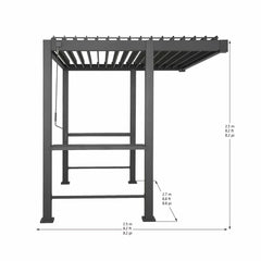 Mirador Adjustable Louvered Grill Pergola 8Ft 8