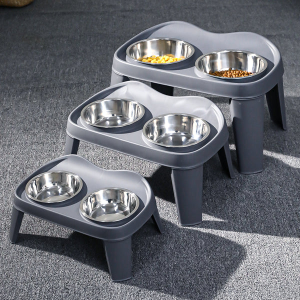 Dog Bowls with Stand, Adjustable Raised Dog Bowl for Large Dogs, Dog Feeding Station with 2 Stainless Steel Dog Bowls, Non-Slip elevated dog bowls