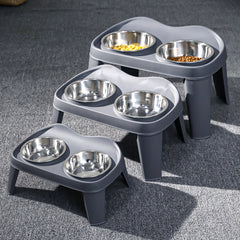 Dog Bowls with Stand, Adjustable Raised Dog Bowl for Large Dogs, Dog Feeding Station with 2 Stainless Steel Dog Bowls, Non-Slip elevated dog bowls