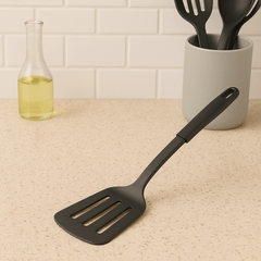 Slotted Turner/Spatula, Nylon Heat Resistant Turner for Non-Stick Cookware, Ergonomic Handle, Lightweight & Durable Cooking Utensil for Frying, Flipping & Serving