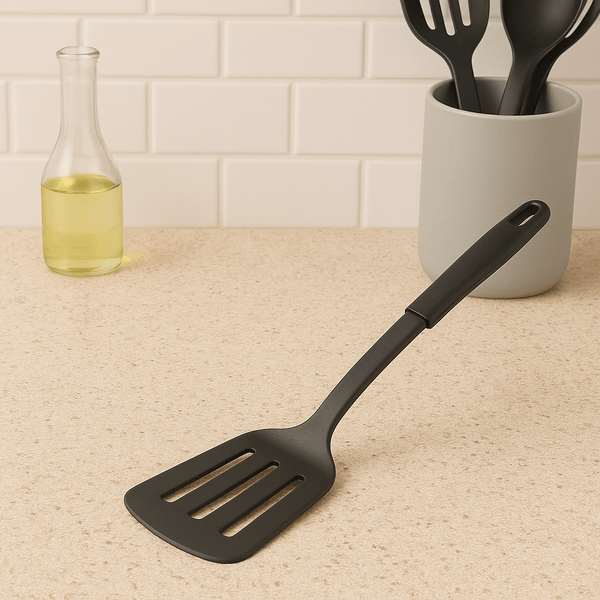 Slotted Turner/Spatula, Nylon Heat Resistant Turner for Non-Stick Cookware, Ergonomic Handle, Lightweight & Durable Cooking Utensil for Frying, Flipping & Serving