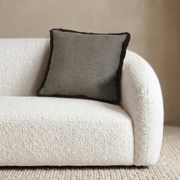 Mon Chateau Tweed Faux Fur Cushion in 3 Designs, 50 X 50 Cm
