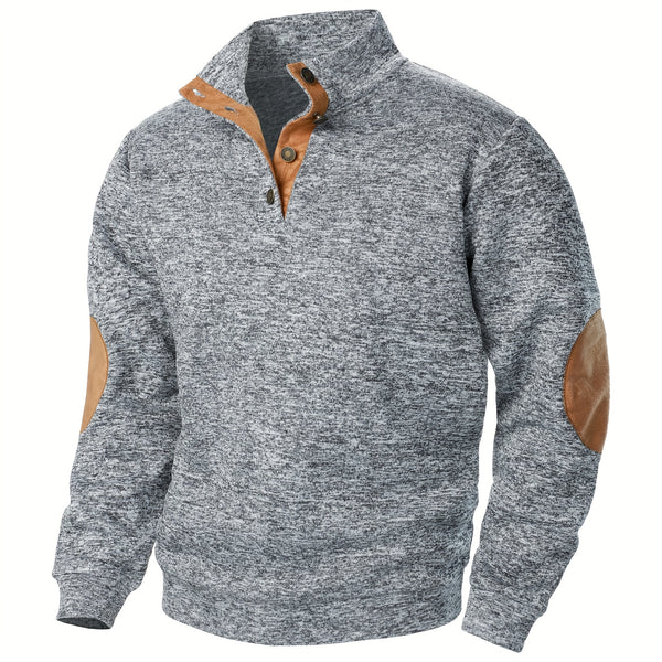 Men'S Long-Sleeve Casual Knit Shirt with a Stand Collar for Autumn And Winter, Suitable for Golf And Camping, Sold in a Set of Three
