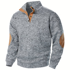 Men'S Long-Sleeve Casual Knit Shirt with a Stand Collar for Autumn And Winter, Suitable for Golf And Camping, Sold in a Set of Three