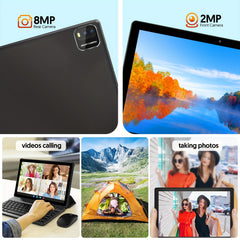 New 10.1-inch Android 15 Tablet With Multiple Options (tablet With Leather Case/tablet With Keyboard Set) 12 (3+9) GB RAM, 64GB ROM, Quad Core Processor, 2.0MP+8.0MP Camera, 6000mAh Battery, Suitable For Daily Use, Study And Office, Pad