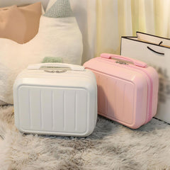 Portable Handheld Plastic Makeup Bag with Elastic Band & Zipper, Jewelry Box, Gift Box for Storing Souvenirs, Luggage Cart for Boarding The Aircraft, Multifunctional Suitcase with Internal Dividers, Can Hold Cosmetics, Towels, Toiletries