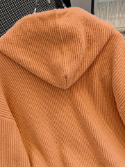 Hooded Button Sweater Cardigan, Spring Autumn Solid Color Casual Simple Open Front Soft Comfortable Elegant Women's Wear